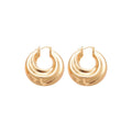 European Style Smooth Metal Crumpled Round U Shaped Ear Cuff Earrings For Women view 5