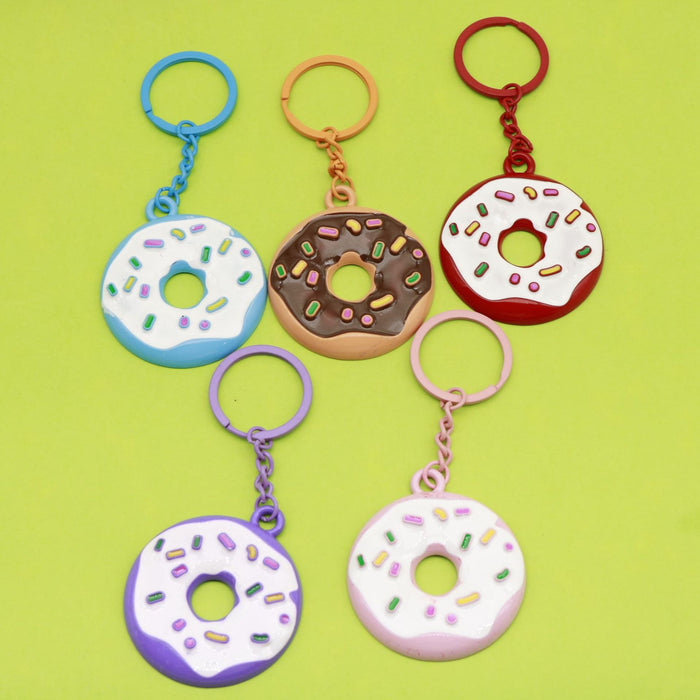 Alloy Donut Keychain Bag Charm