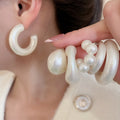 Acrylic Round Teardrop Stud Earrings Jewelry Set Fashion OL Minimalist Geometric Ear Jewelry view 2