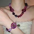 Minimalist Acrylic Irregular Round Necklace Bracelet Stud Earrings Jewelry Set view 2