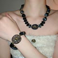 Minimalist Acrylic Irregular Round Necklace Bracelet Stud Earrings Jewelry Set view 4