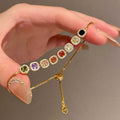 14K Gold Plated Copper Zircon Square Open Ring Light Luxury Geometric Index Finger Jewelry view 4