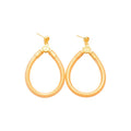 European Style Faux Leather Oval Hollow Geometric Pendant Drop Earrings For Women view 5