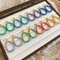 European Style Faux Leather Oval Hollow Geometric Pendant Drop Earrings For Women view 2
