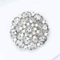 Alloy Rhinestone Sunflower Brooch Pin For Dresses And Suits – White Gold White view 3