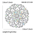 Alloy Rhinestone Sunflower Brooch Pin For Dresses And Suits – White Gold White view 5