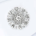 Alloy Rhinestone Sunflower Brooch Pin For Dresses And Suits – White Gold White view 4