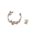 Iron Textured Flower Open Bangle, Minimalist European American Light Luxury Round Bracelet view 5