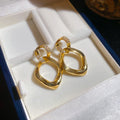 Metal Zircon Rhombus Twisted Pendant Drop Earrings With Silver Posts Fashion OL Light Luxury Jewelry view 4