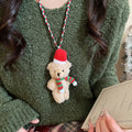 Light Luxury Christmas Tree Plush Doll Pendant Sweater Necklace Cute Cartoon Flannel Choker view 3