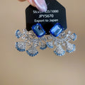 Alloy Rhinestone Square Fan Stud Earrings, Court Style Light Luxury Geometric Jewelry view 2