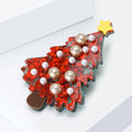 Alloy Pearl Acrylic Christmas Tree Brooch Pin For Holiday Outfits view 3