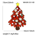 Alloy Pearl Acrylic Christmas Tree Brooch Pin For Holiday Outfits view 5