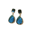 Copper Zircon Teardrop Square Geometric Stud Earrings Light Luxury Fashion Jewelry view 5