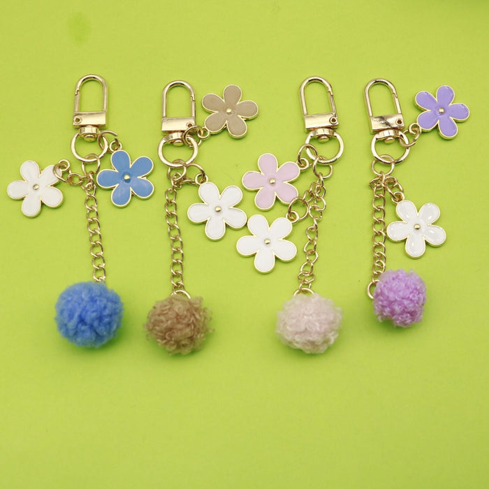 Metal Japanese Sakura Keychain Cute Hollow Bag Charm Gift