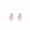 Elegant Champagne Pearl And Rhinestone Stud Drop Earrings For Women Luxury Daily Niche Design Silver Needle Earrings view 5