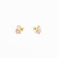 Elegant Gold Alloy Unicorn Studs With Pink Crystal Heart And White Enamel Wings Cute Fashion Earrings view 5