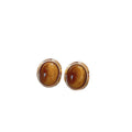 18K Gold Plated Resin Oval Stud Earrings Vintage Light Luxury Geometric Ear Jewelry view 5