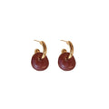 Alloy C Shape Enamel Square Stud Earrings For Minimalist OL Fashion view 5