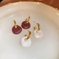 Alloy C Shape Enamel Square Stud Earrings For Minimalist OL Fashion view 4