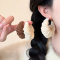 Sterling Silver Needle Yarn-Wrapped Round Hoop Earrings Retro Geometric Light Luxury Fashion OL Autumn Winter Ear Jewelr view 2
