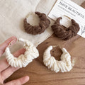 Sterling Silver Needle Yarn-Wrapped Round Hoop Earrings Retro Geometric Light Luxury Fashion OL Autumn Winter Ear Jewelr view 3