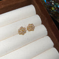 Light Luxury Faux Pearl Rhinestone Floral Cluster Stud Earrings For Women view 4