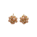 Light Luxury Faux Pearl Rhinestone Floral Cluster Stud Earrings For Women view 5
