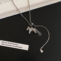Old Money Copper Horse Pendant Tassel Sweater Necklace Light Luxury Zodiac Choker view 4