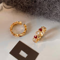 Gold Plated Enamel Heart Open Ring For Women view 4