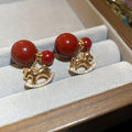 18K Gold Plated Copper Zircon Horse Pendant Drop Earrings With Silver Pins view 2