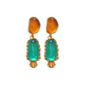 Vintage Style Irregular Oval Resin Geometric Drop Earrings With Silver Needle view 5