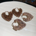 Vintage Light Luxury Faux Crystal Beaded Heart Earrings, European American Designer Style view 4