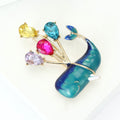 Alloy Enamel Rhinestone Whale Brooch Pin For Ocean Fashion Accessories view 3