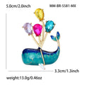 Alloy Enamel Rhinestone Whale Brooch Pin For Ocean Fashion Accessories view 5