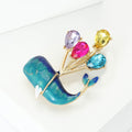 Alloy Enamel Rhinestone Whale Brooch Pin For Ocean Fashion Accessories view 2