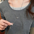 Light Luxury Copper Zircon Horse Pendant Sweater Necklace Animal Zodiac Long Chain Fashion Jewelry view 3