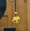 24K Gold Plated Copper Zircon Horse Sweater Necklace Chinese Zodiac Light Luxury Choker view 4