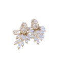 Light Luxury Vintage Court Style Oval Faux Pearl Stud Earrings With Rhinestone Silver Pins view 5