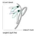 Alloy Hand Painted Snowdrop Brooch For Fashion Clothing Fastening view 6