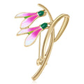 Alloy Hand Painted Snowdrop Brooch For Fashion Clothing Fastening view 1