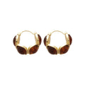 Maillard Resin C Shape Stud Earrings With Silver Pins, Geometric Retro Light Luxury Style view 5