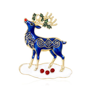 Alloy Christmas Reindeer Brooch Pin For Festive Clothing Accessories