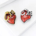 Alloy Enamel Heart Cat Brooch Cute Animal Lapel Pin view 3