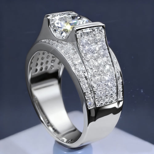 Sparkling Irregular Niche Zircon Wax Setting Ring Advanced Style