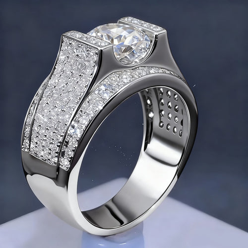 Sparkling Irregular Niche Zircon Wax Setting Ring Advanced Style