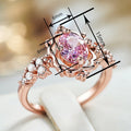 Elegant Fairy Style Women's Ring, Micro Paved Simulated Pink Diamond Princess Lady Jewelry view 4