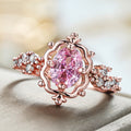 Elegant Fairy Style Women's Ring, Micro Paved Simulated Pink Diamond Princess Lady Jewelry view 2