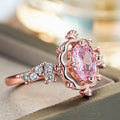 Elegant Fairy Style Women's Ring, Micro Paved Simulated Pink Diamond Princess Lady Jewelry view 3
