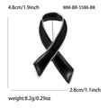 Alloy Enamel Ribbon Brooch Pin For Mourning Apparel Decoration view 5